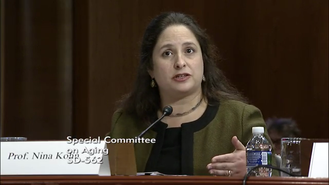 Nina Kohn testifying before the U.S. Senate Special Committee on Aging on April 18, 2018.